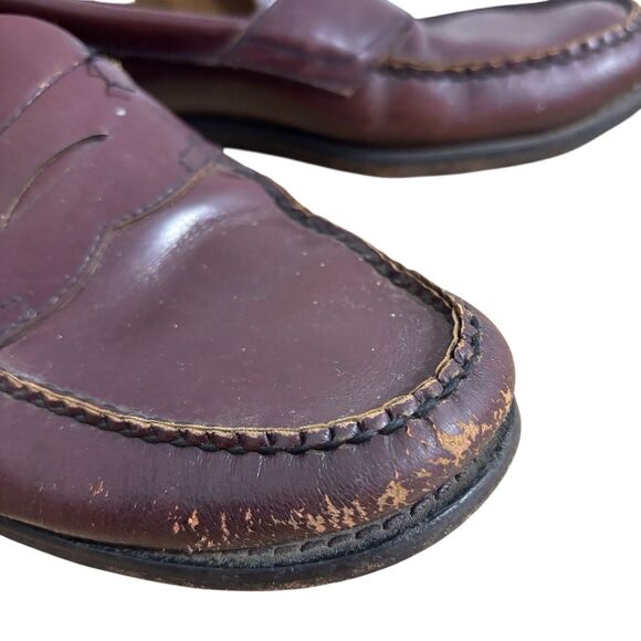 GH Bass & Co Shoes Mens 11.5 M Weejuns Penny Loafers Brown Slip On Burgundy - Picture 9 of 9